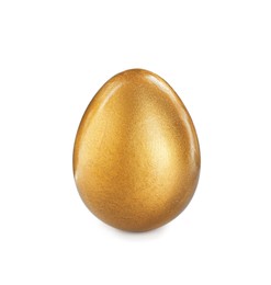 One shiny golden egg isolated on white