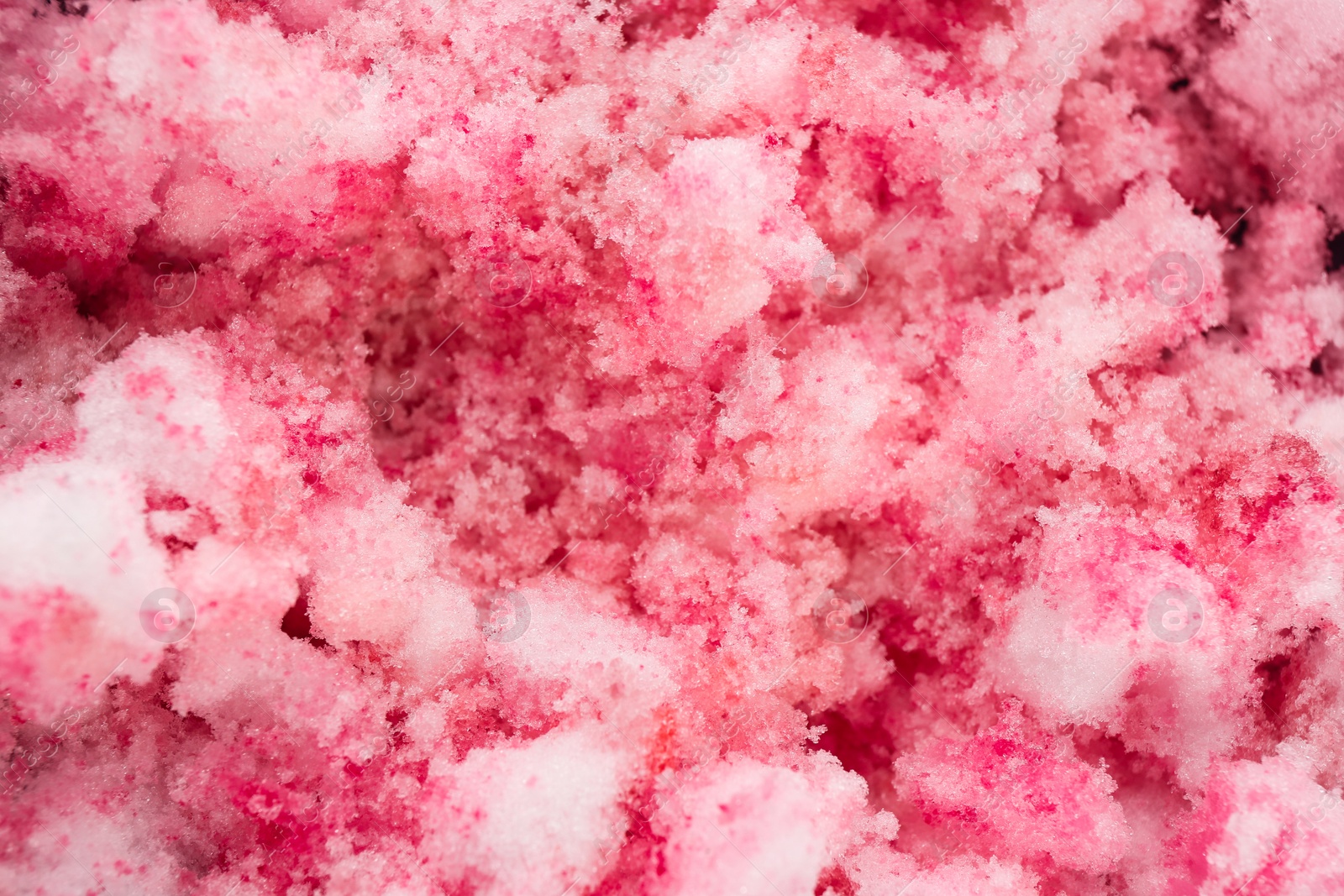 Photo of Color snow ice cream as background, closeup