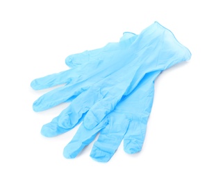 Protective gloves on white background. Medical item