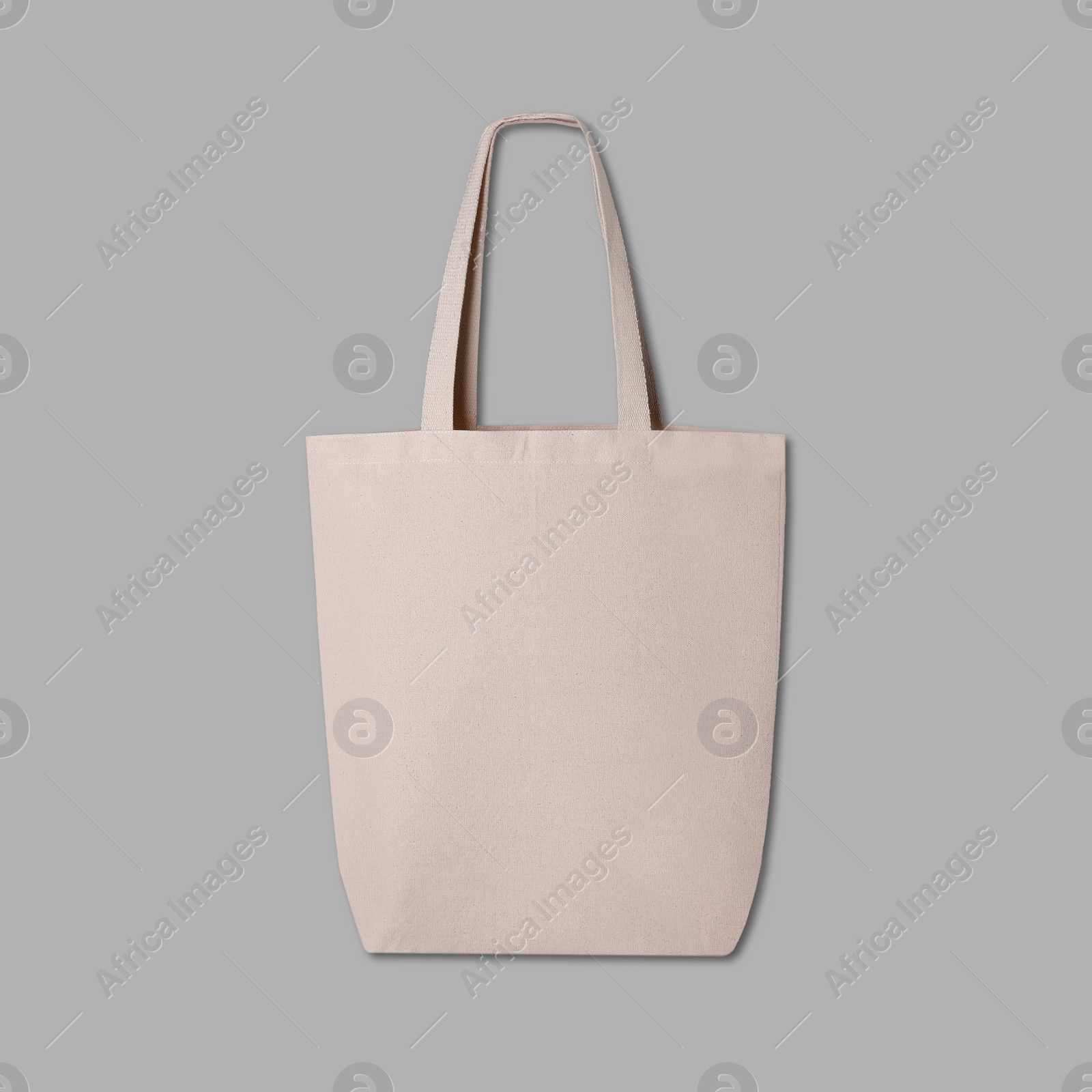 Image of Textile eco bag on light grey background. Mock up for design