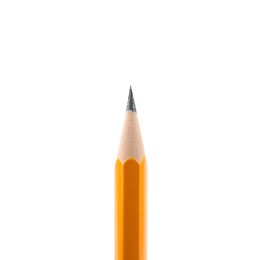 Photo of One sharp graphite pencil isolated on white