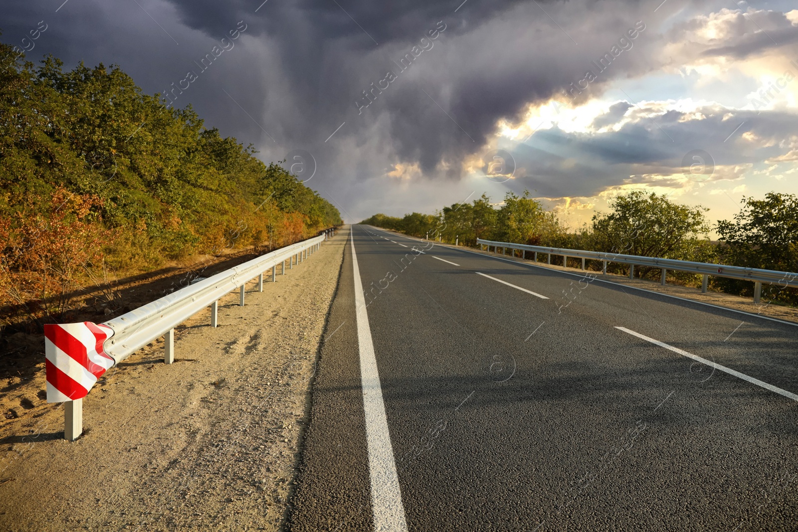 Photo of Beautiful view of empty asphalt highway. Road trip