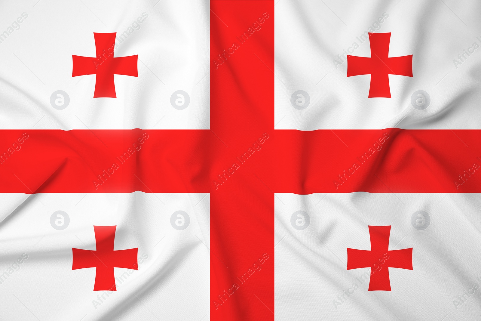 Image of National flag of Georgia as background, top view