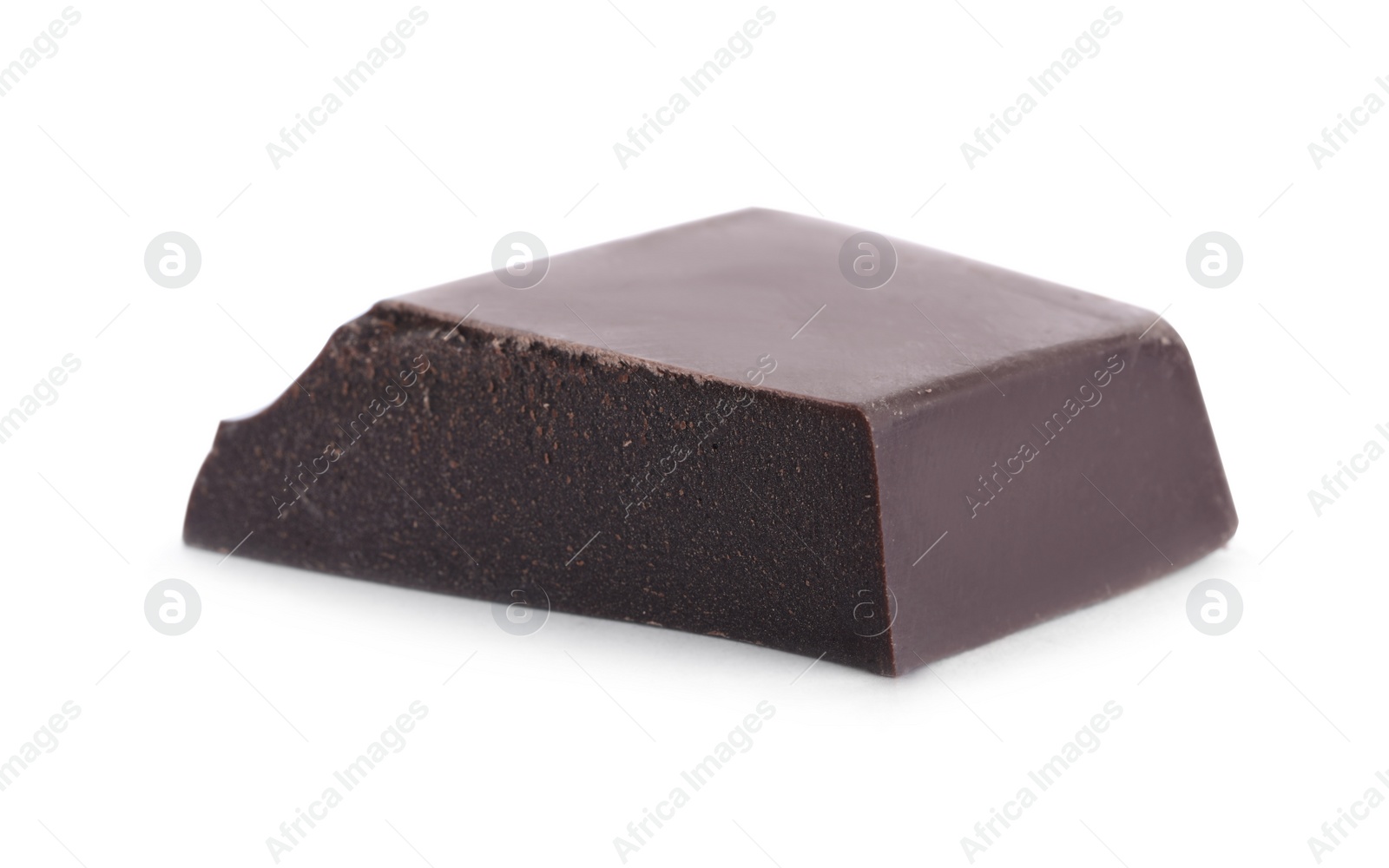 Photo of Piece of dark chocolate isolated on white