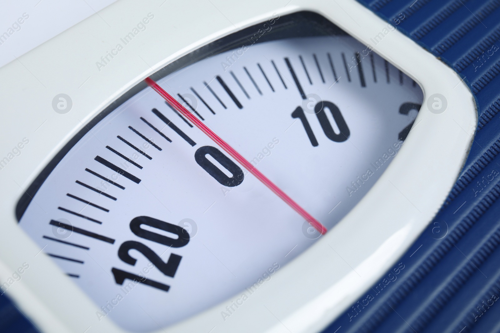 Photo of Modern scales, closeup view. Diet and weight loss