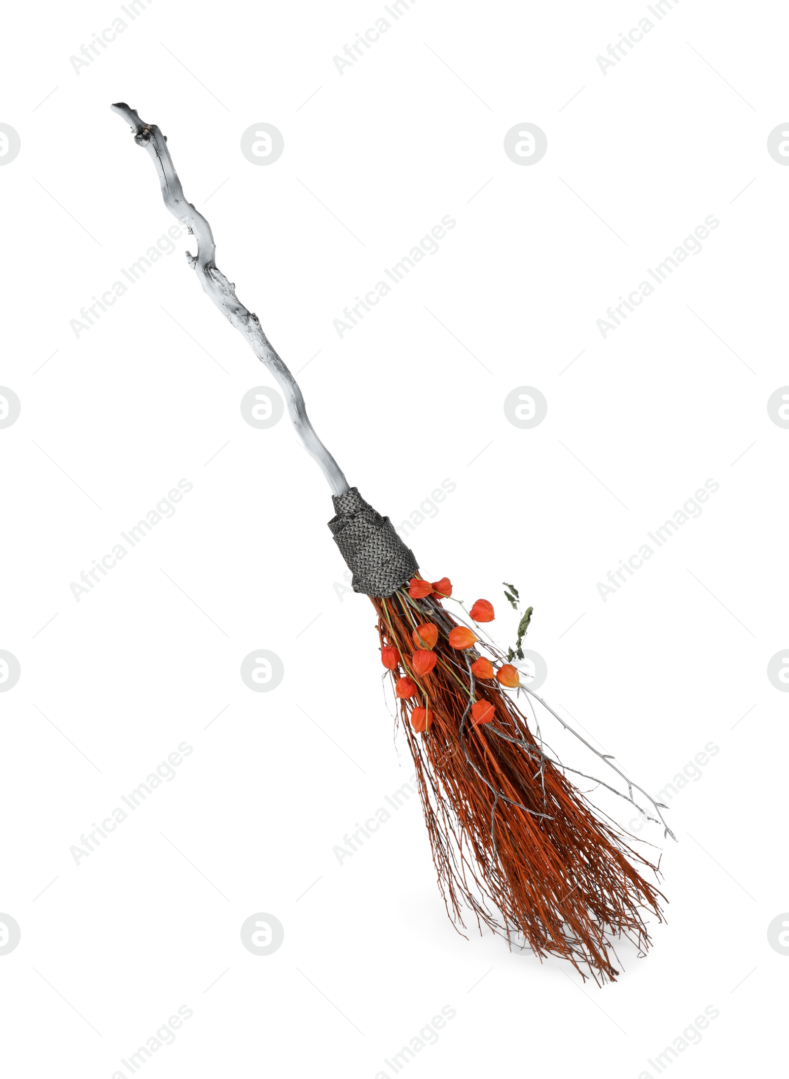 Photo of One beautiful witch's broom isolated on white