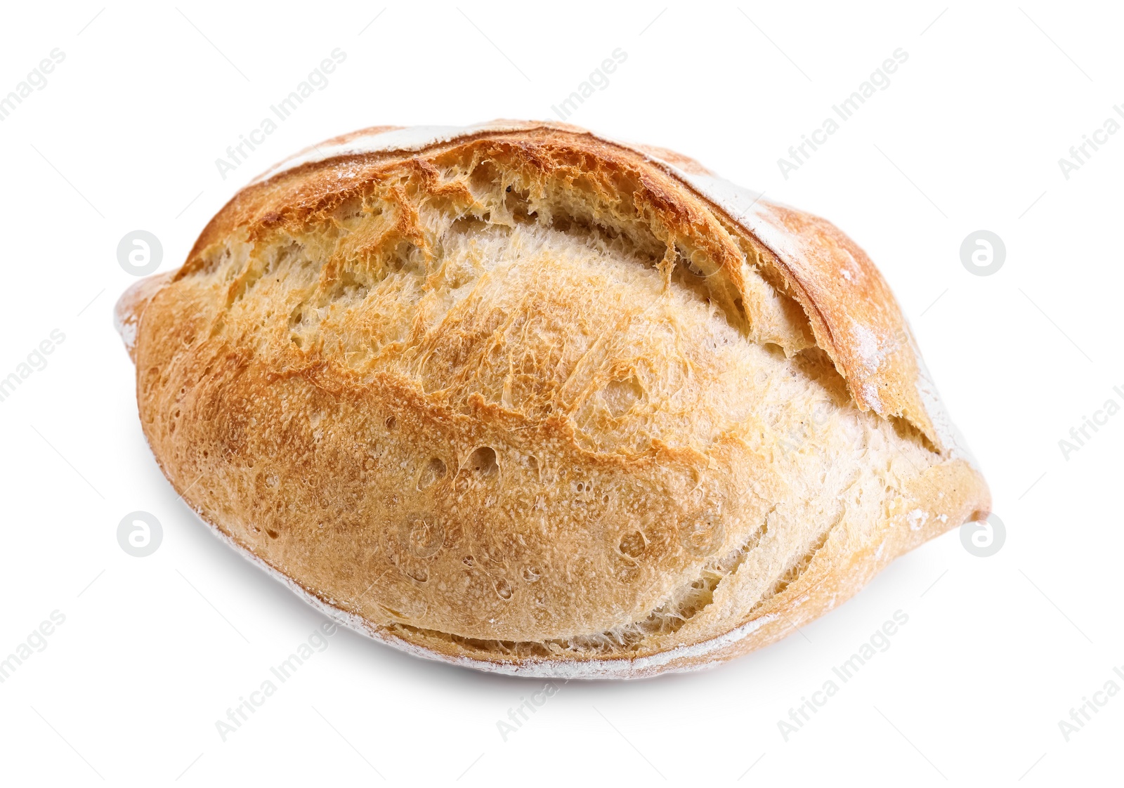 Photo of Freshly baked sourdough bread isolated on white