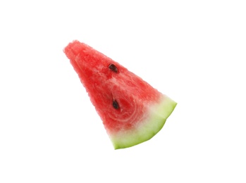 Photo of Slice of delicious ripe watermelon isolated on white