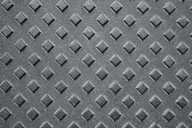Photo of Texture of patterned iron surface as background, top view