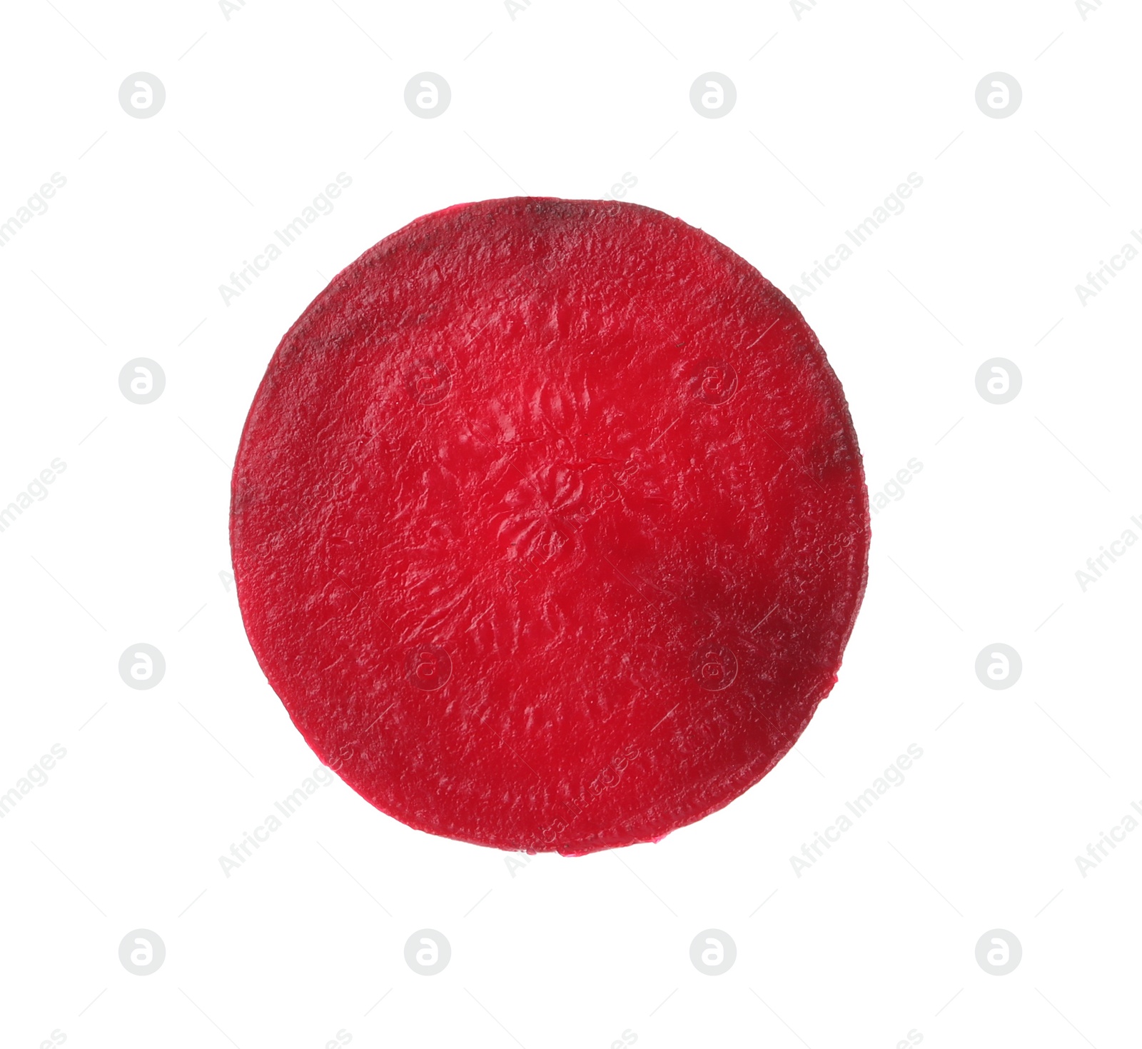 Photo of Cut boiled red beet on white background