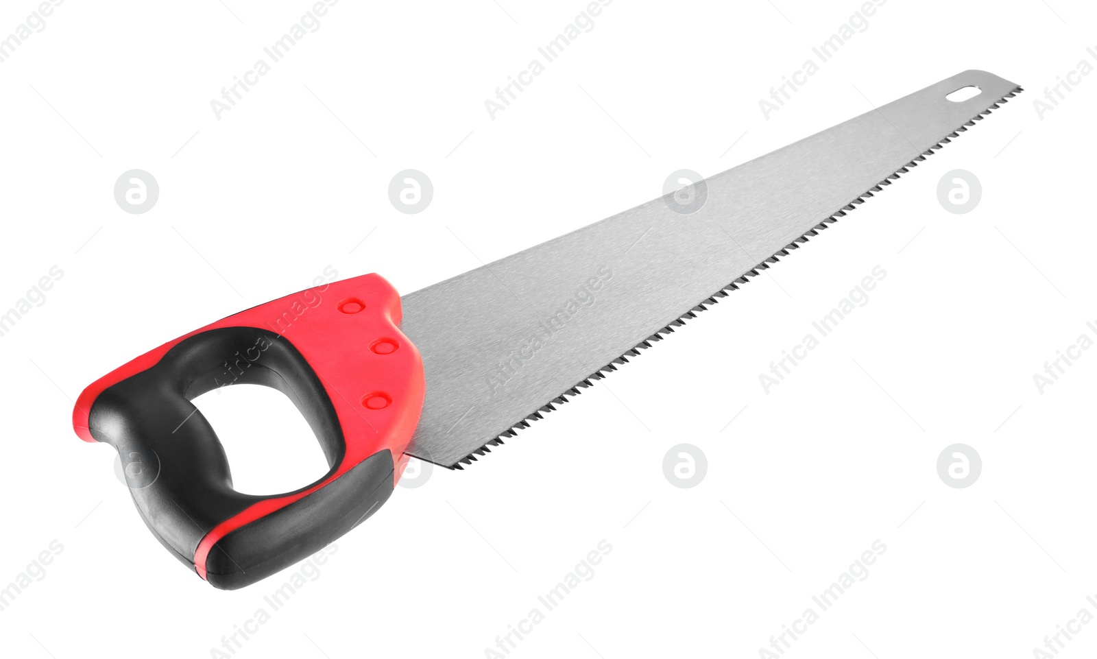 Photo of One saw with color hand isolated on white