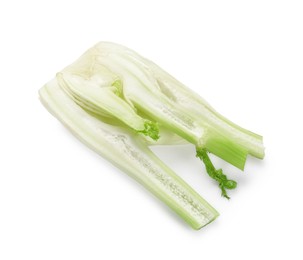 Cut raw fennel bulb isolated on white