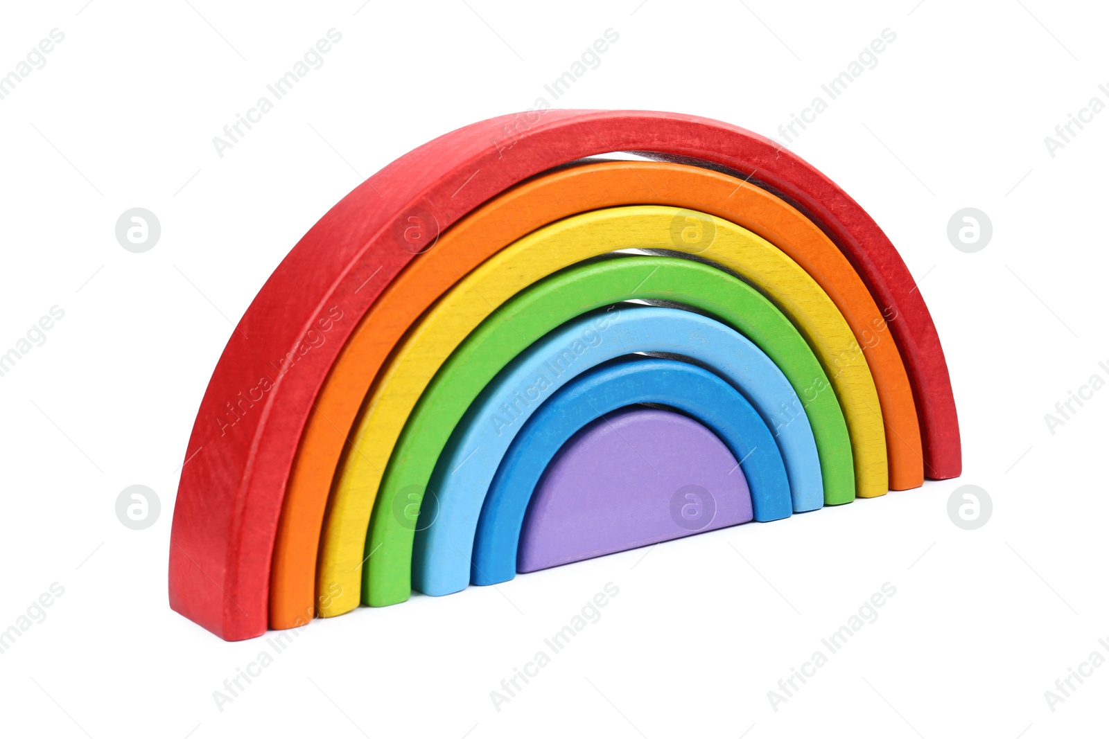 Photo of One colorful rainbow isolated on white. Children's toy