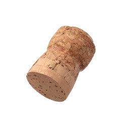 Photo of Sparkling wine cork isolated on white. Bottle cap