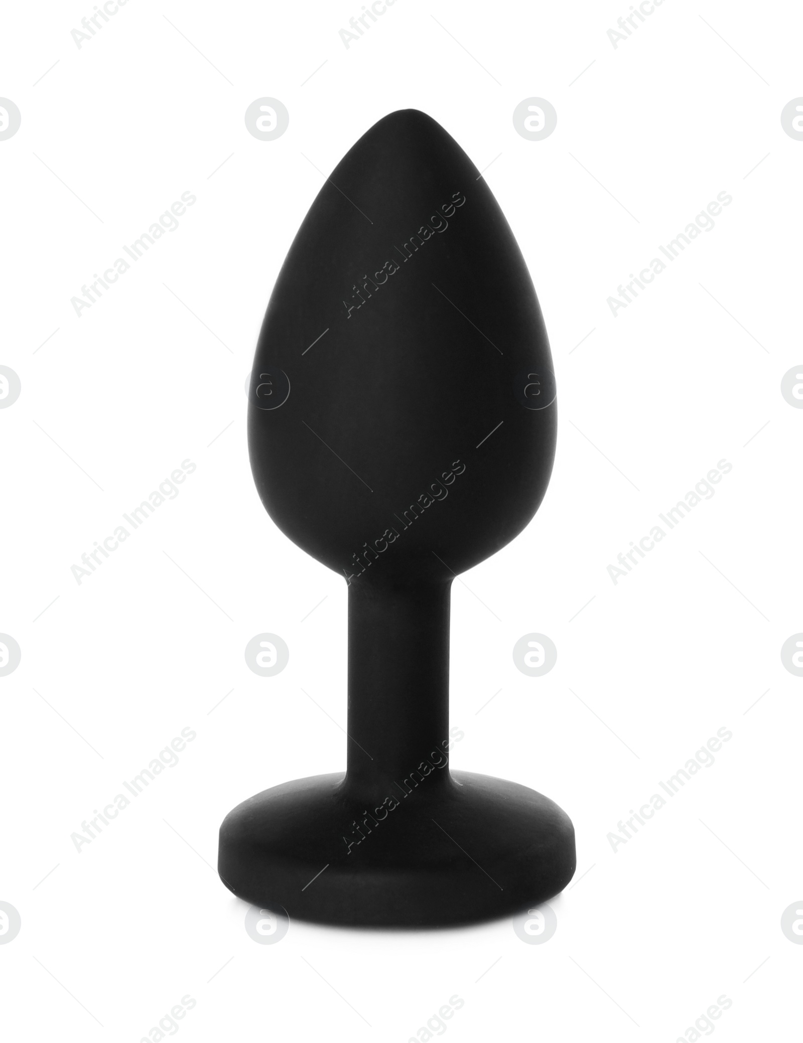 Photo of Black anal plug on white background. Sex toy