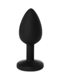 Photo of Black anal plug on white background. Sex toy