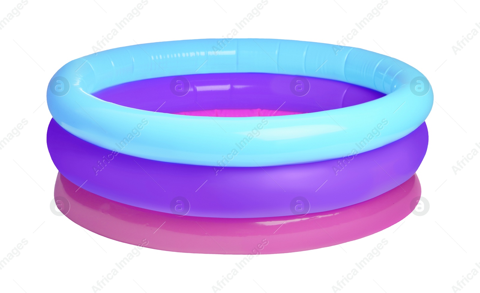 Image of Colorful inflatable rubber pool on white background