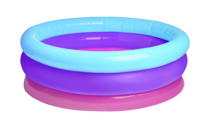 Colorful inflatable rubber pool on white background