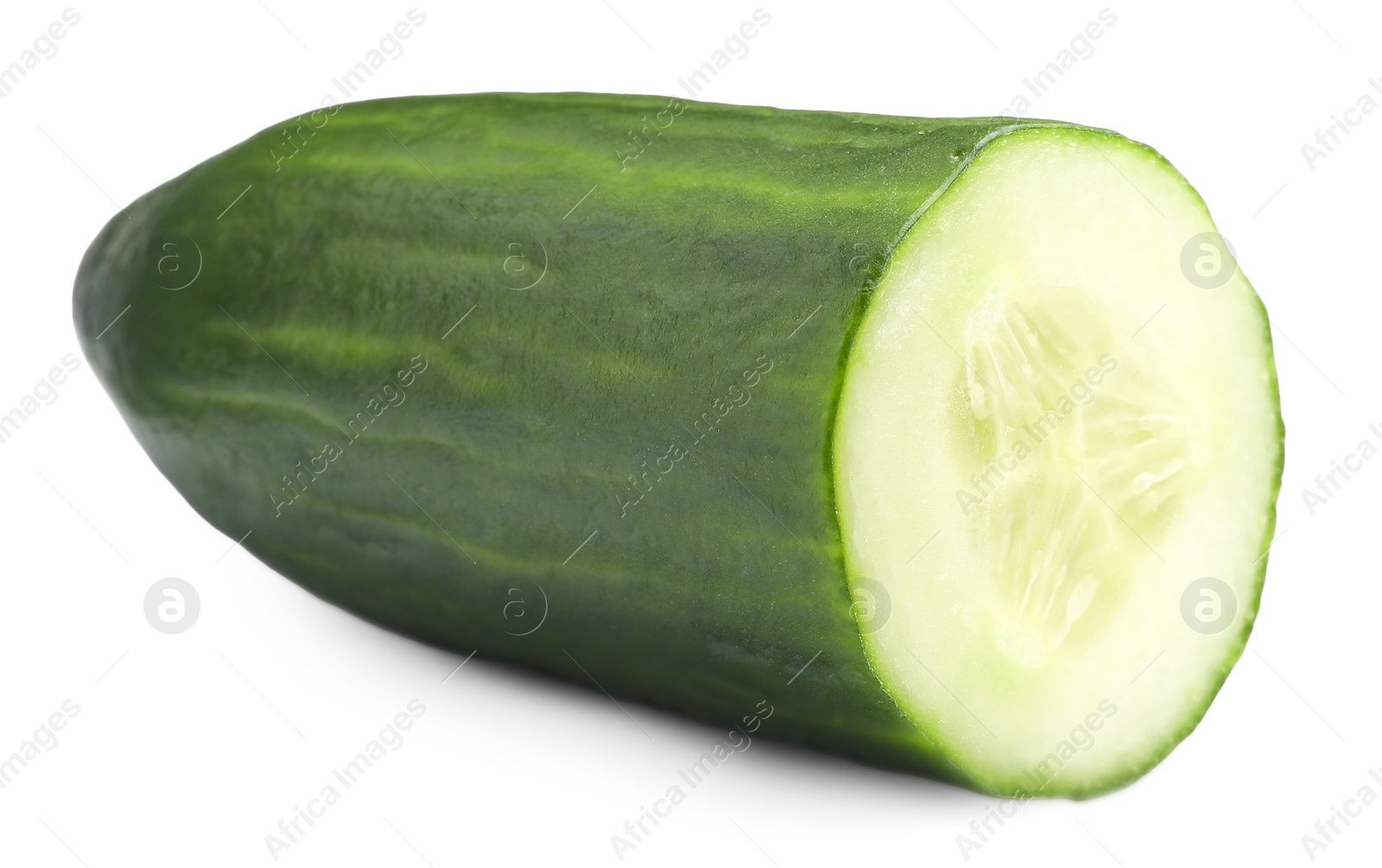 Photo of Half of long cucumber isolated on white