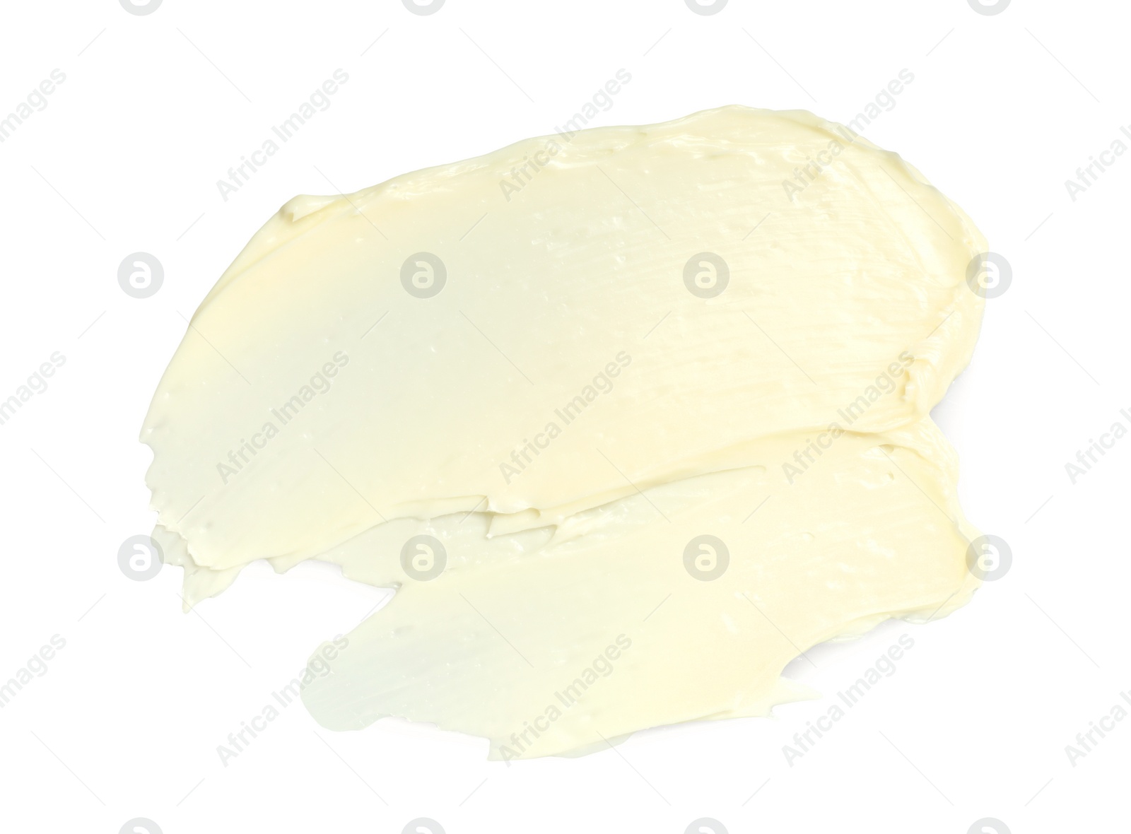 Photo of Tasty butter on white background, top view