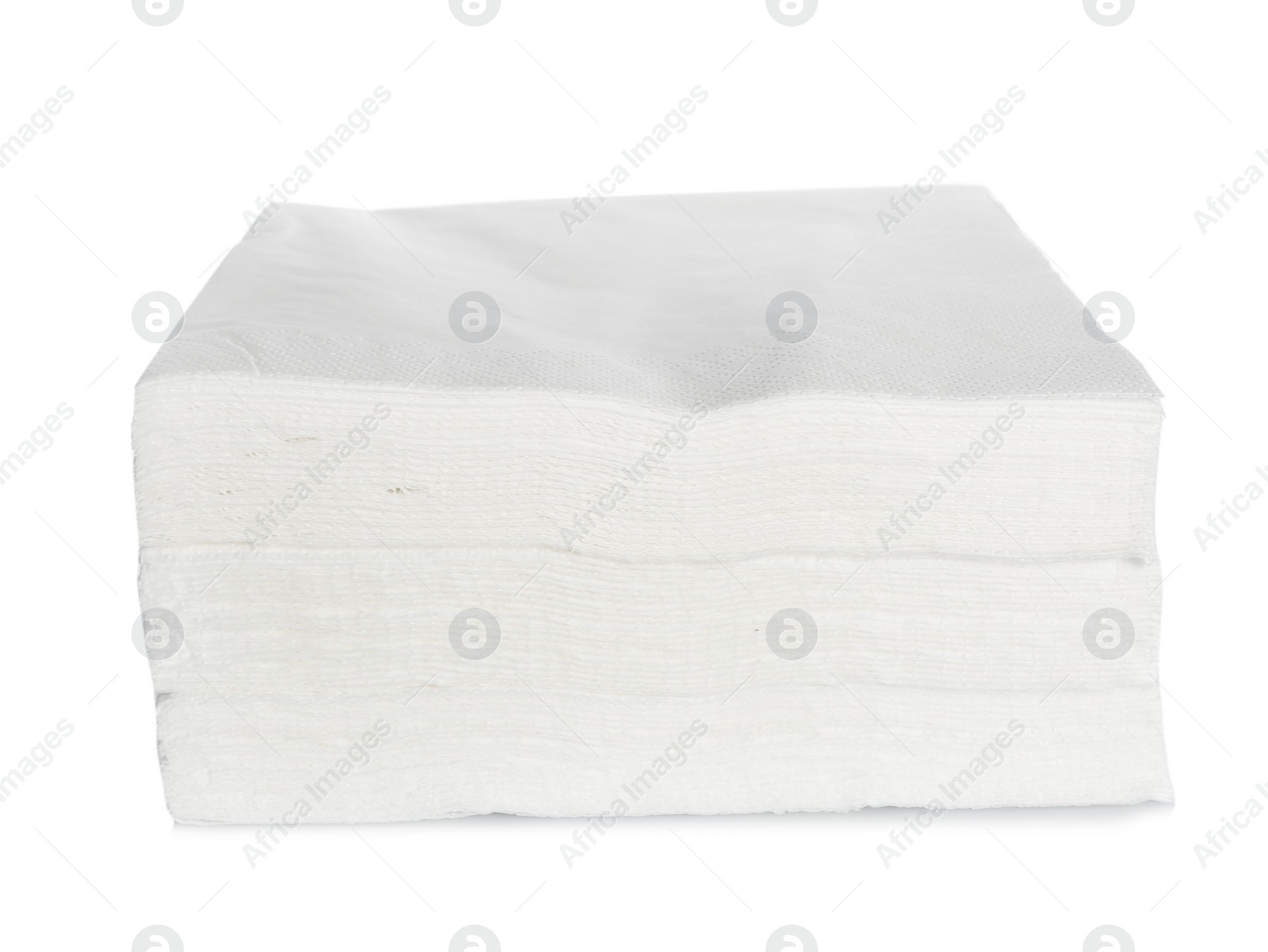 Photo of Stack of clean paper napkins on white background