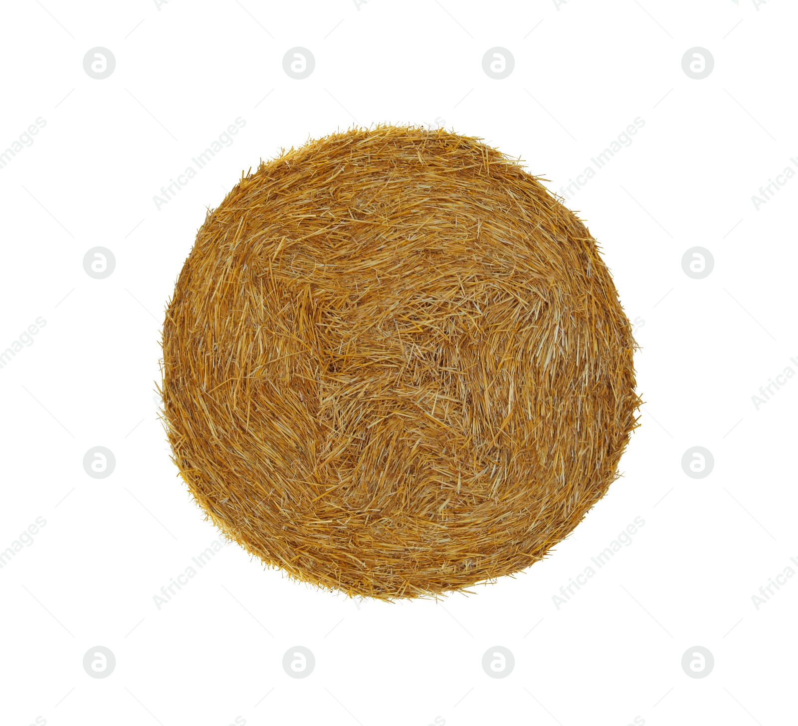 Image of Big dried straw bale isolated on white