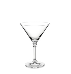 Photo of Empty clear martini glass isolated on white