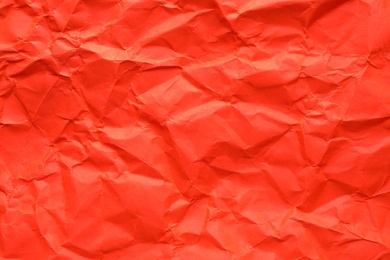 Photo of Sheet of color crumpled paper as background. Space for design