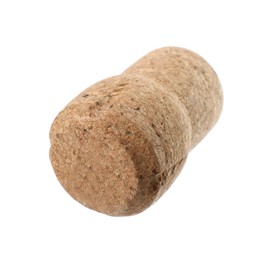 One sparkling wine cork isolated on white