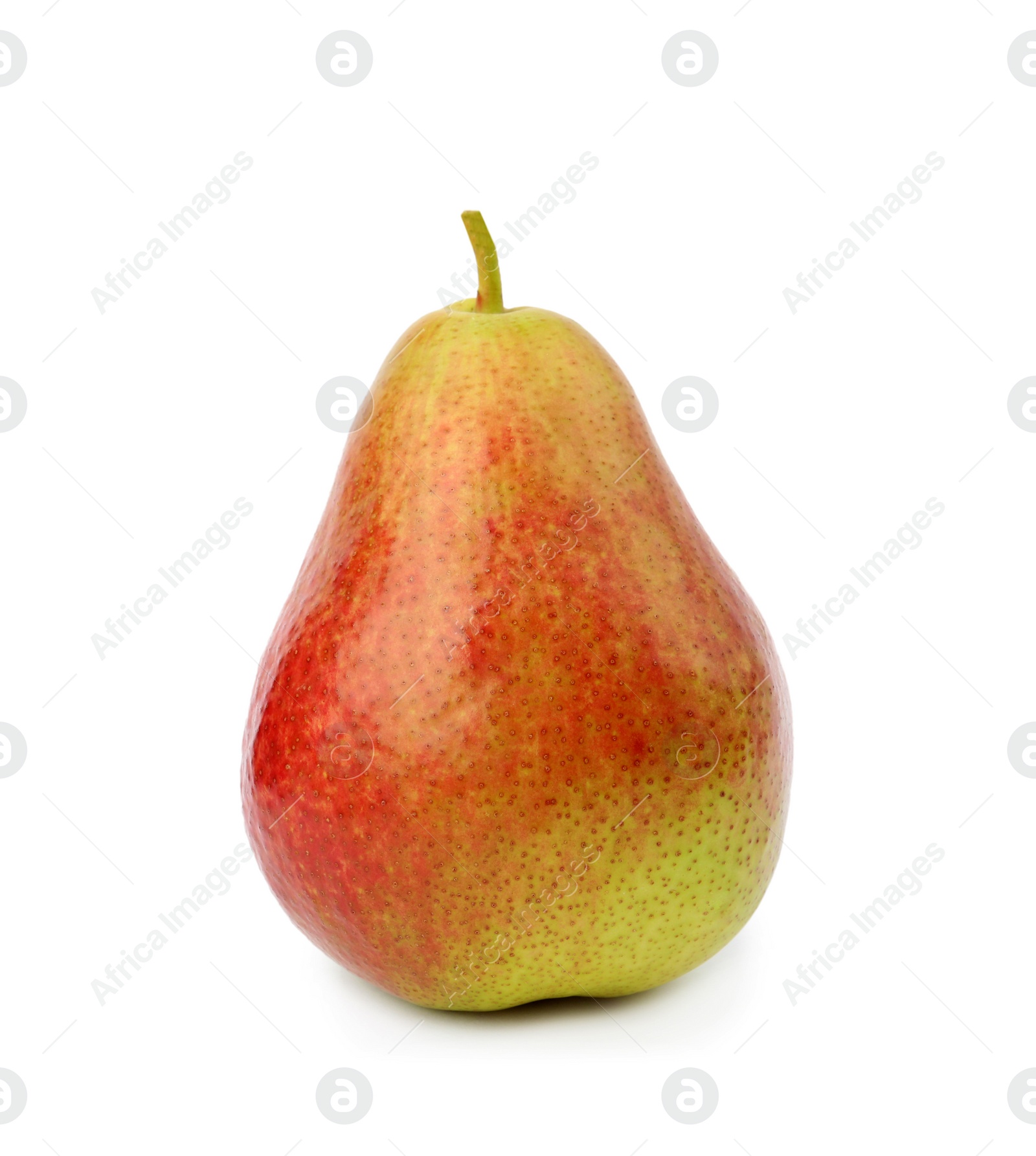 Photo of Ripe fresh juicy pear isolated on white