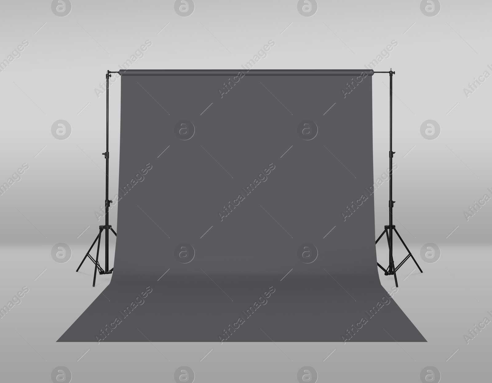 Image of Modern grey photo background. Professional studio equipment