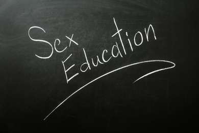 Photo of Phrase "SEX EDUCATION" written on black chalkboard