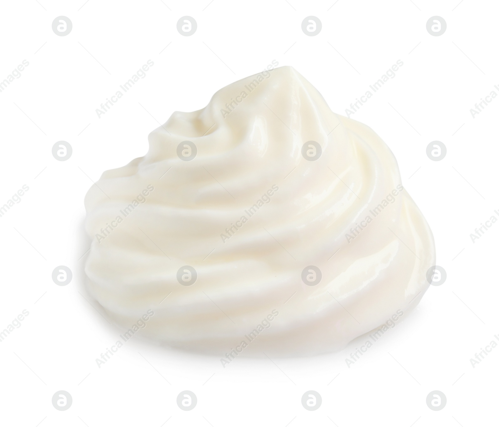 Photo of Delicious sour cream on white background. Dairy product