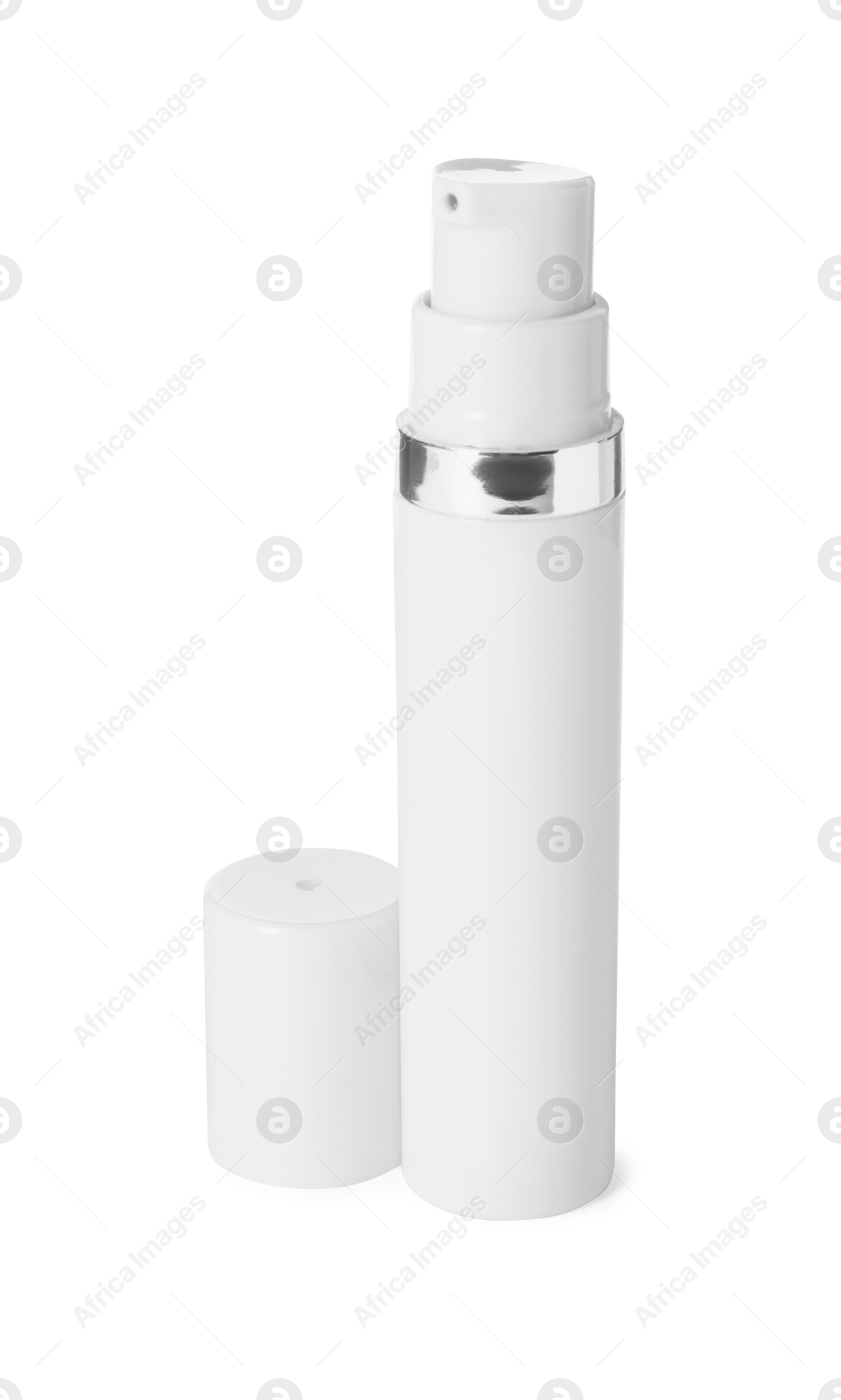 Photo of Bottle of luxury serum isolated on white