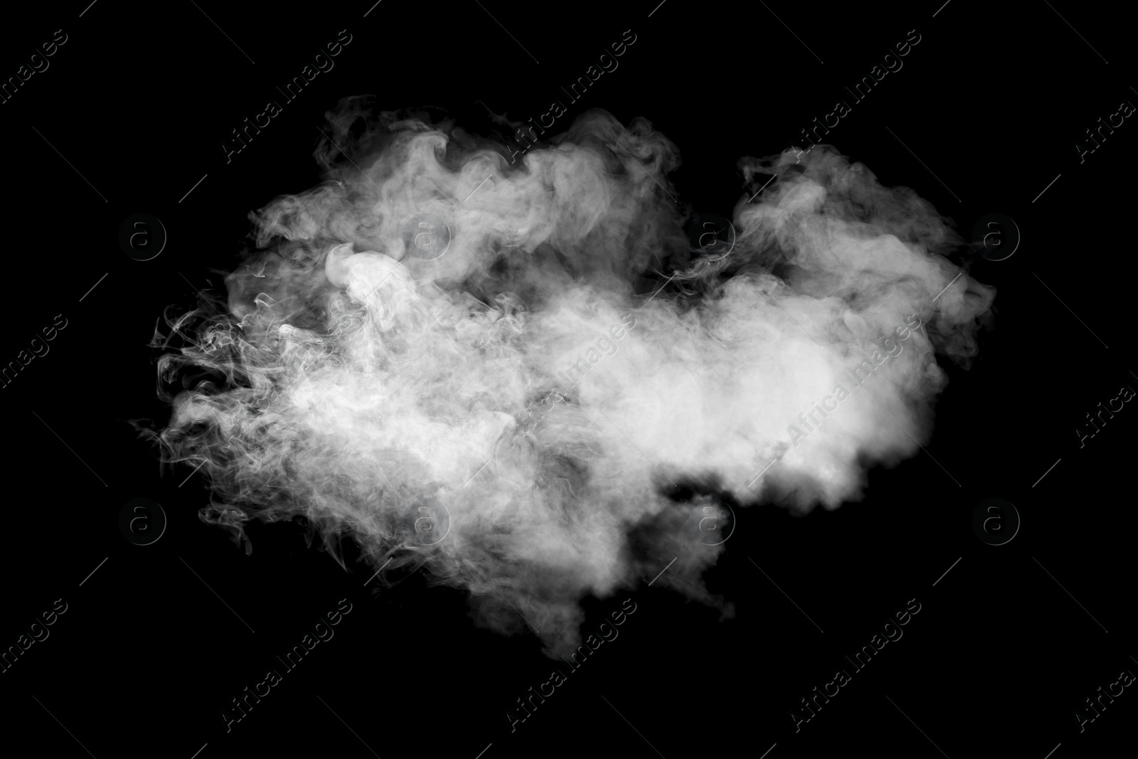 Image of Cloud of white smoke on black background