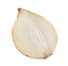 Half of fresh onion isolated on white