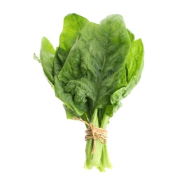 Photo of Bundle of fresh spinach isolated on white