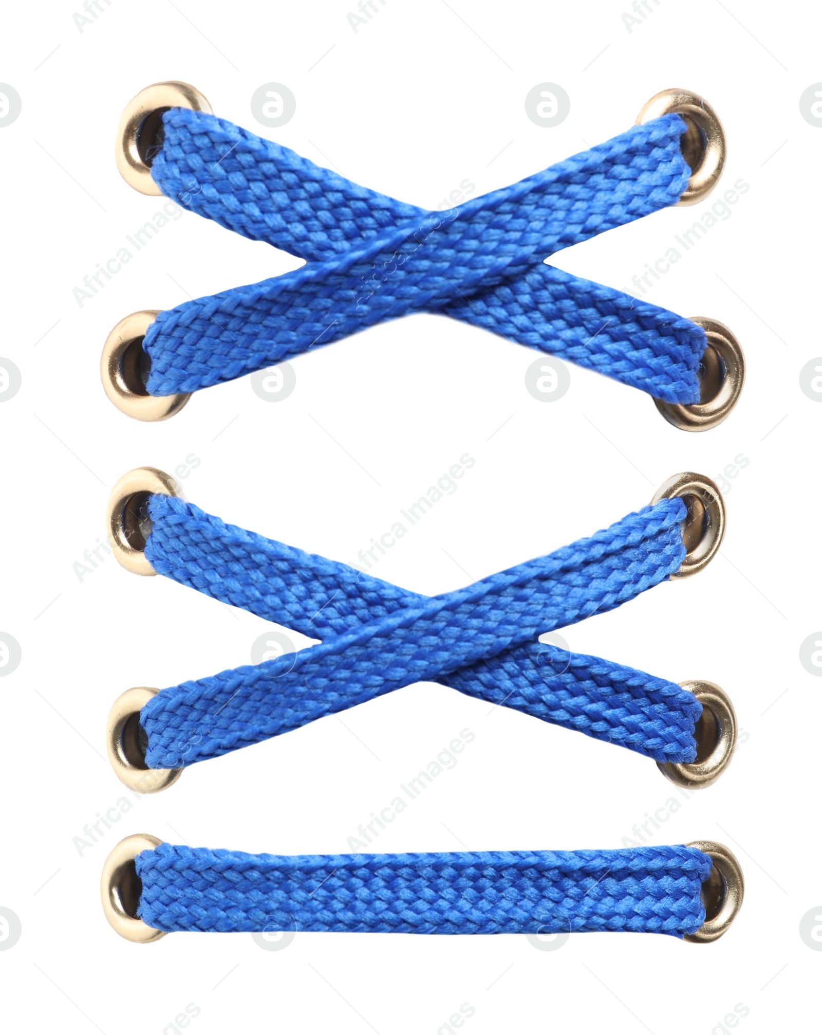 Image of Blue shoe laces isolated on white 