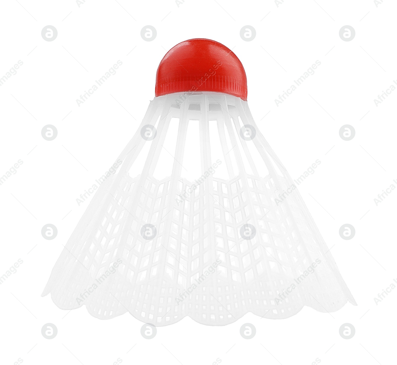 Photo of One badminton shuttlecock isolated on white, Sports equipment