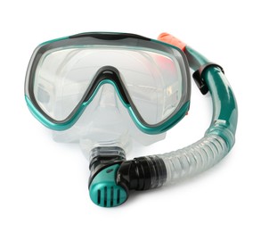 Underwater diving mask with snorkel isolated on white
