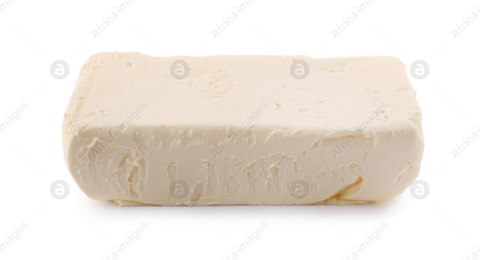 Photo of Block of tasty butter isolated on white