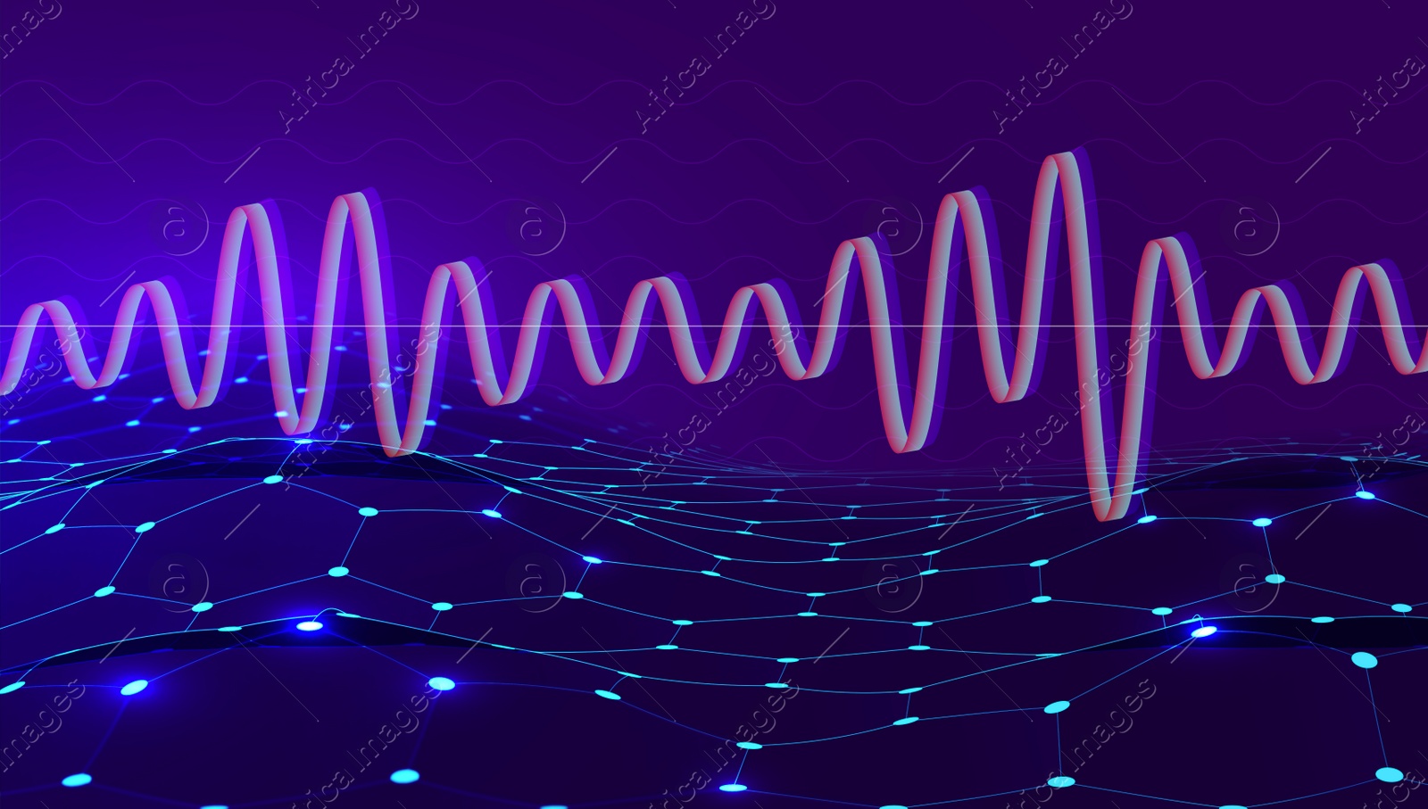 Image of Futuristic dashboard of business analytics information. Digital graphics on purple background