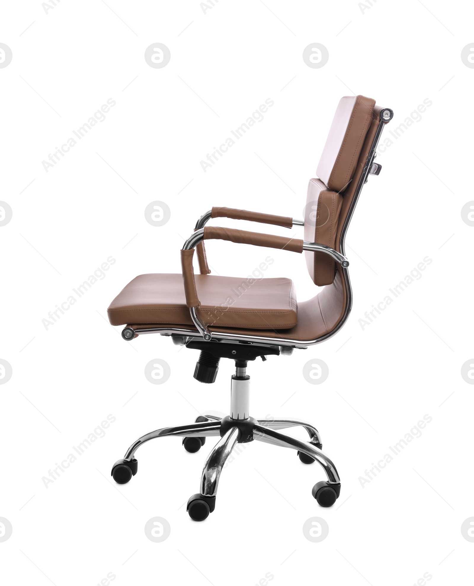 Photo of Comfortable leather office chair isolated on white
