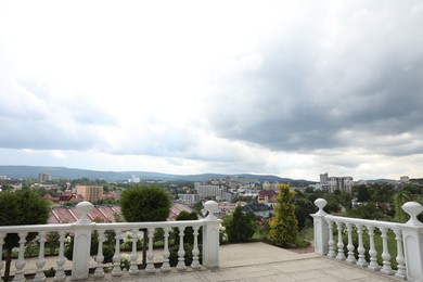 Beautiful view of city and mountains from viewpoint