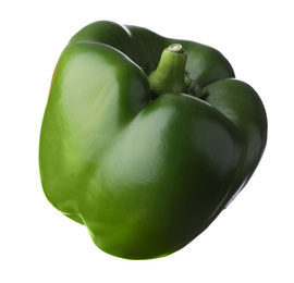 Photo of Raw green bell pepper isolated on white