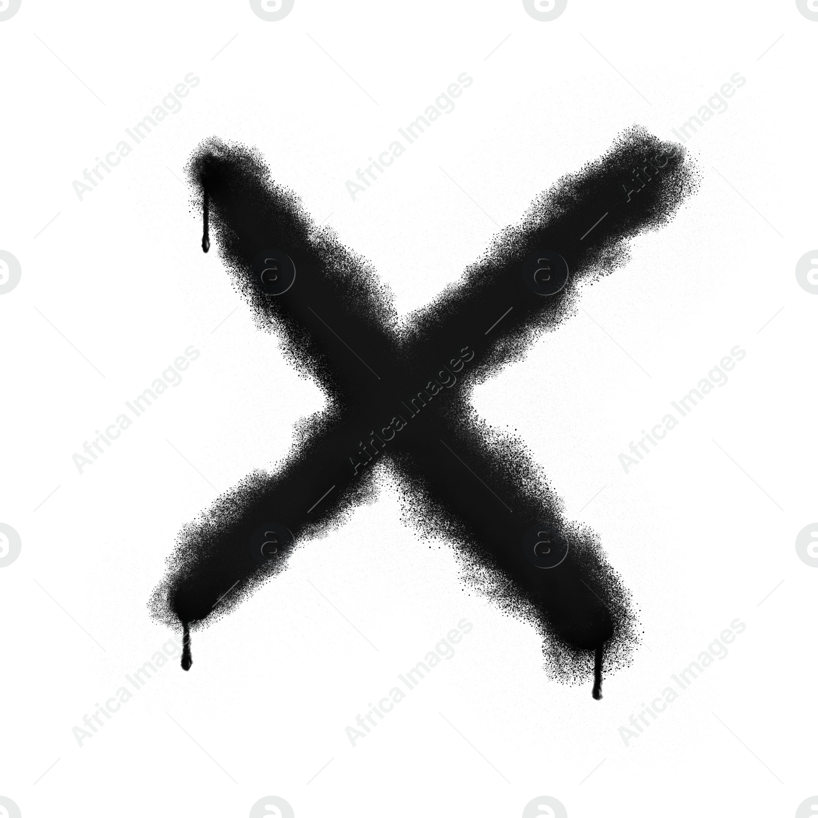 Illustration of Crossed lines drawn by black spray paint on white background