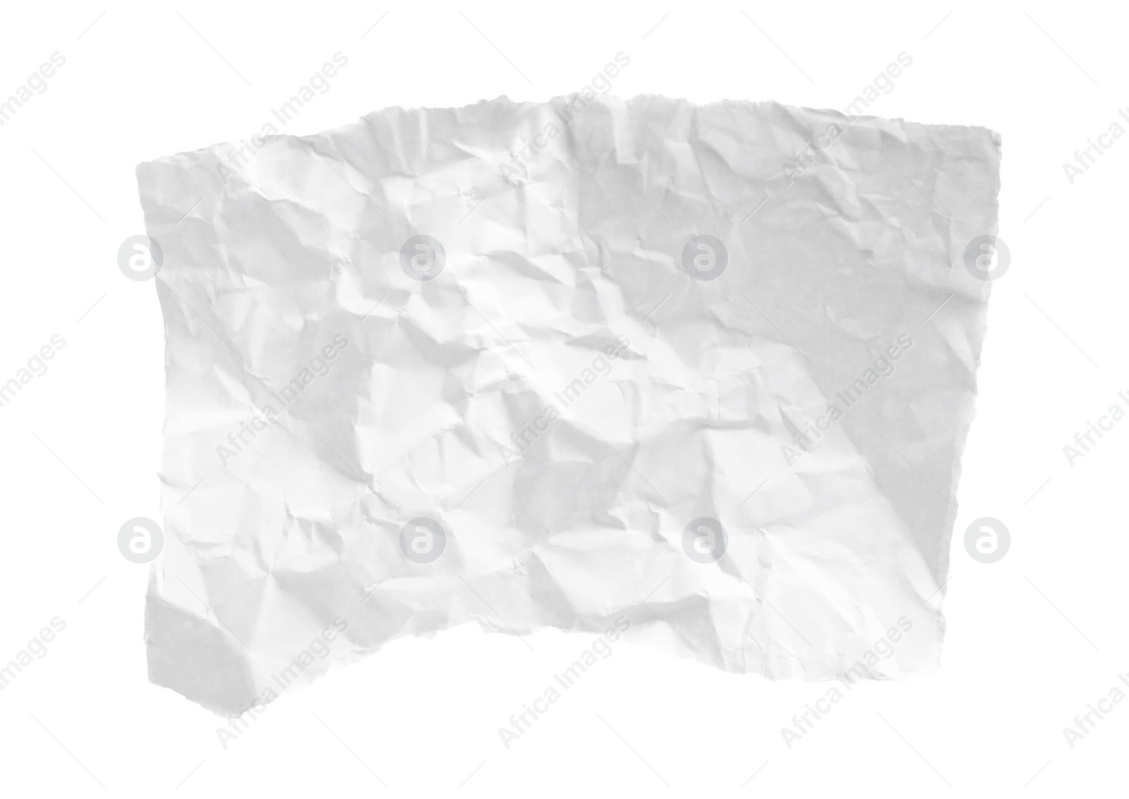 Photo of Piece of crumpled paper isolated on white. Space for text