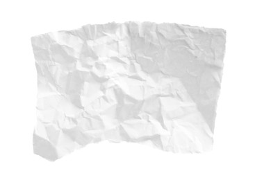 Photo of Piece of crumpled paper isolated on white. Space for text