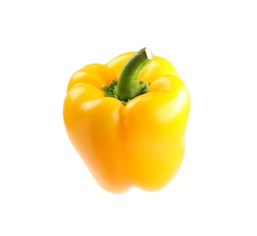 Ripe yellow bell pepper isolated on white