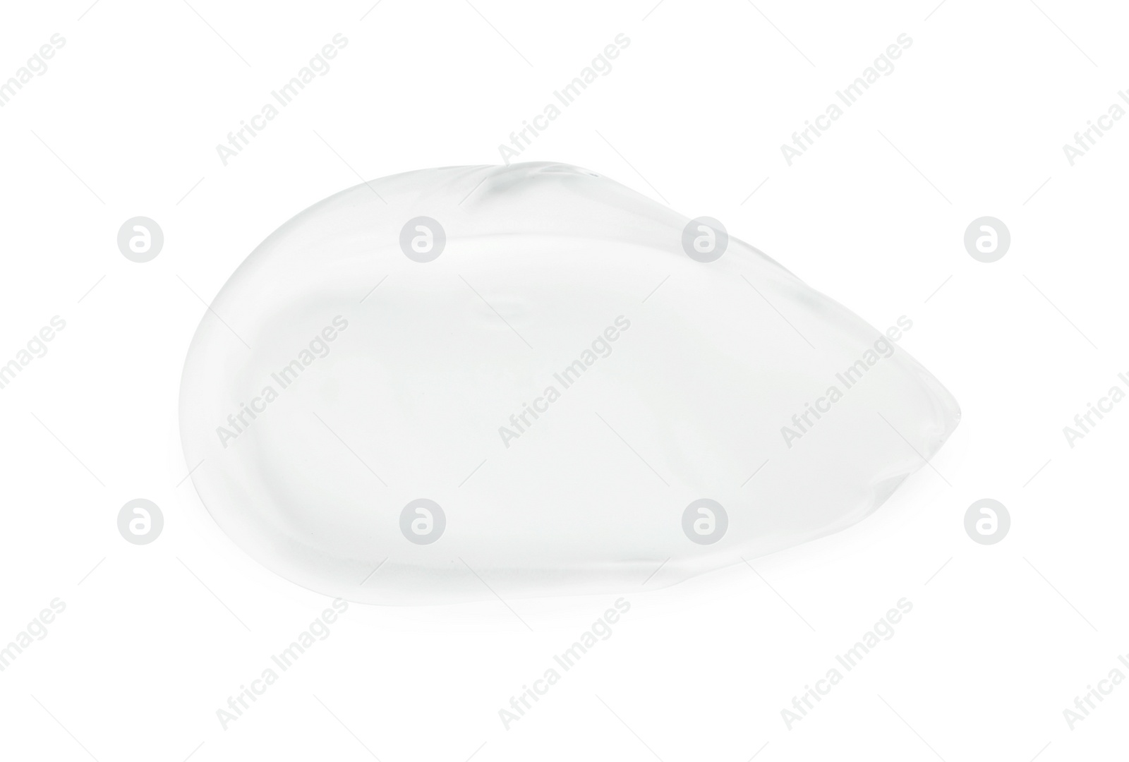 Photo of Sample of clear cosmetic gel isolated on white, top view